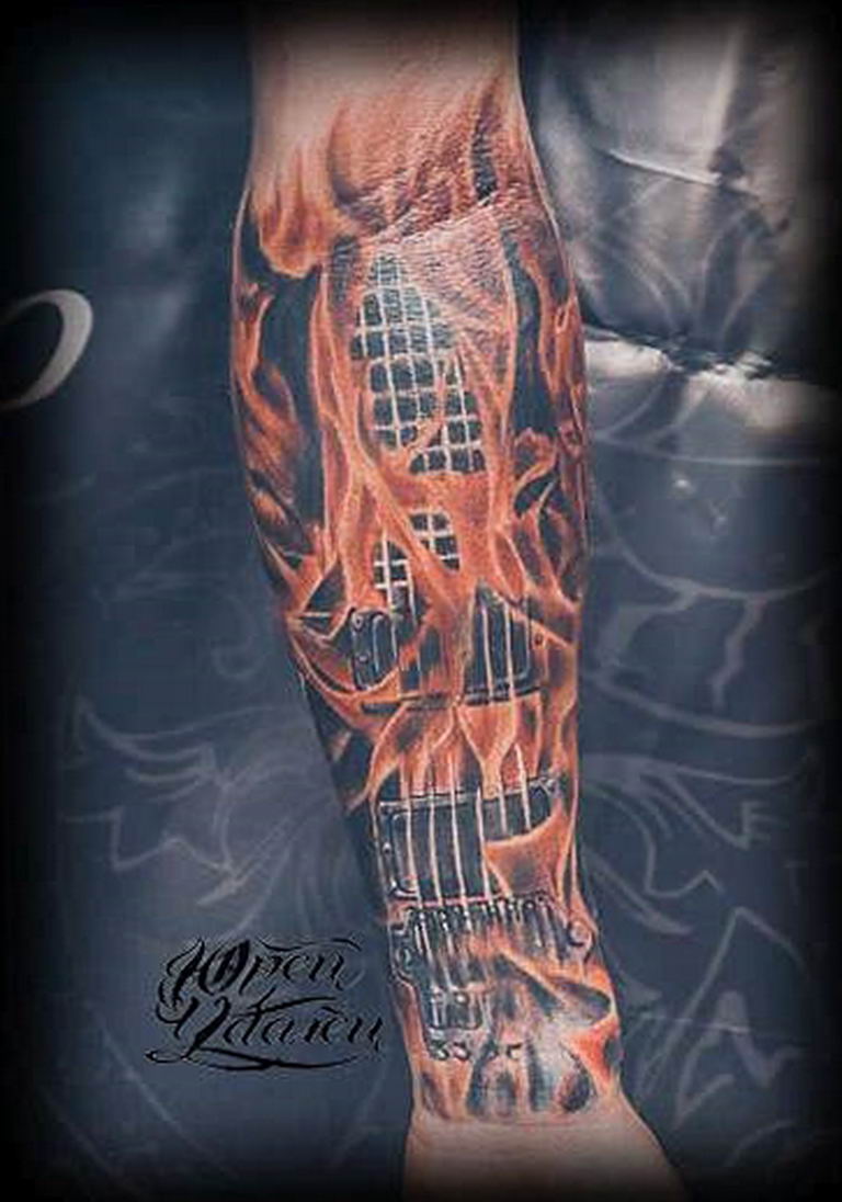 photo tattoo guitar 25.01.2019 №176 - drawing tattoo with a guitar - tattoovalue.net