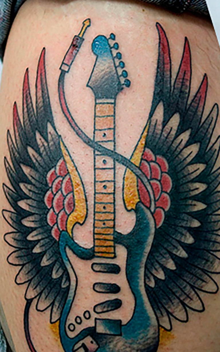 photo tattoo guitar 25.01.2019 №183 - drawing tattoo with a guitar - tattoovalue.net
