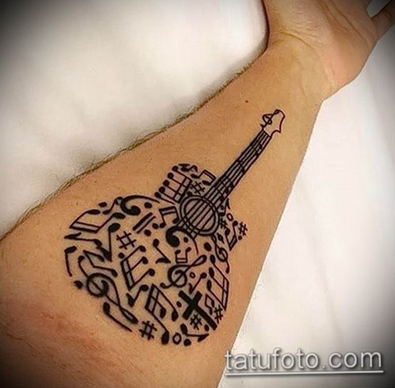 photo tattoo guitar 25.01.2019 №185 - drawing tattoo with a guitar - tattoovalue.net