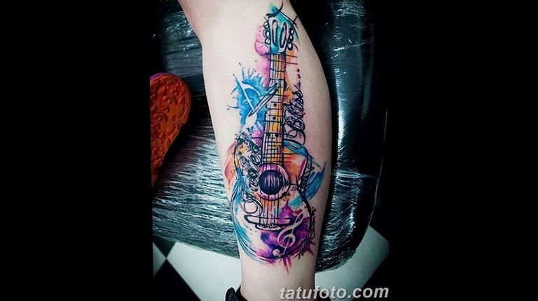 photo tattoo guitar 25.01.2019 №187 - drawing tattoo with a guitar - tattoovalue.net