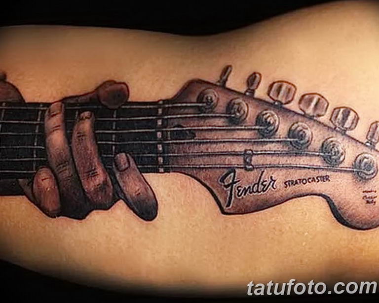 photo tattoo guitar 25.01.2019 №191 - drawing tattoo with a guitar - tattoovalue.net