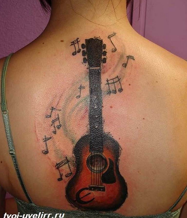 photo tattoo guitar 25.01.2019 №192 - drawing tattoo with a guitar - tattoovalue.net