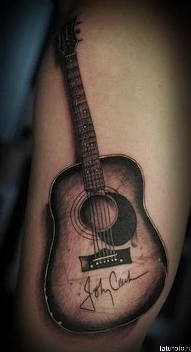 photo tattoo guitar 25.01.2019 №197 - drawing tattoo with a guitar - tattoovalue.net