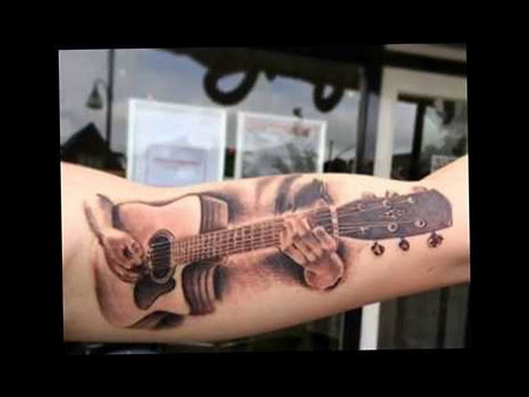 photo tattoo guitar 25.01.2019 №201 - drawing tattoo with a guitar - tattoovalue.net