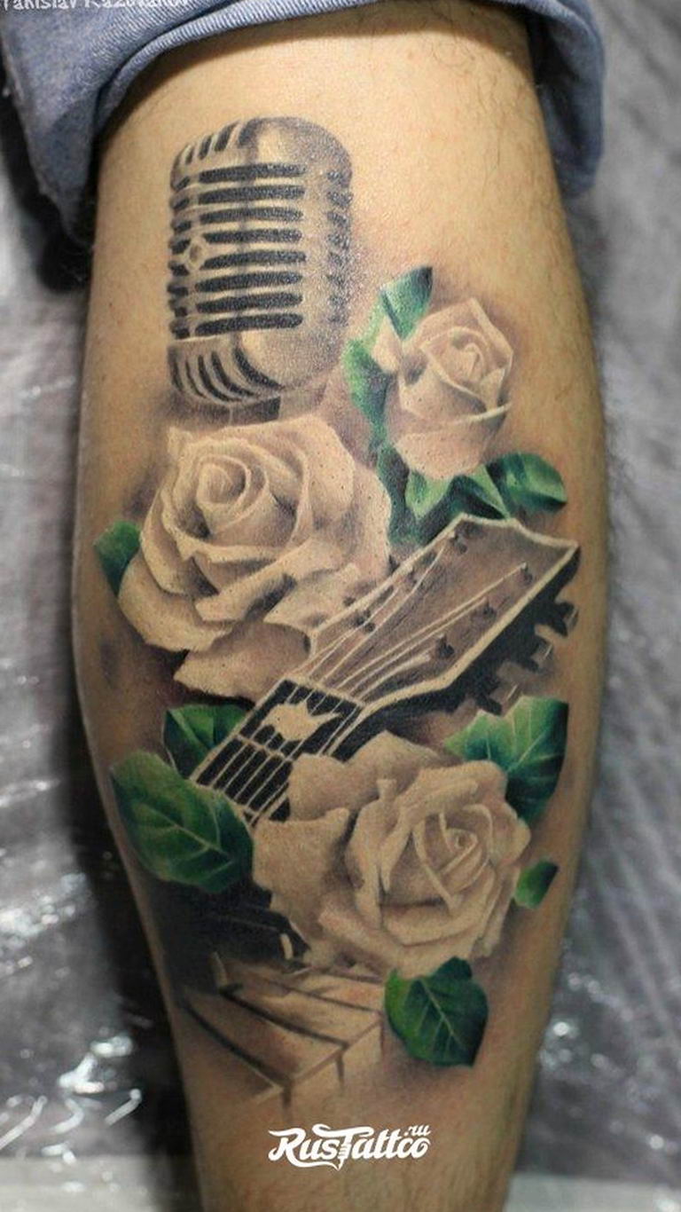 photo tattoo guitar 25.01.2019 №212 - drawing tattoo with a guitar - tattoovalue.net