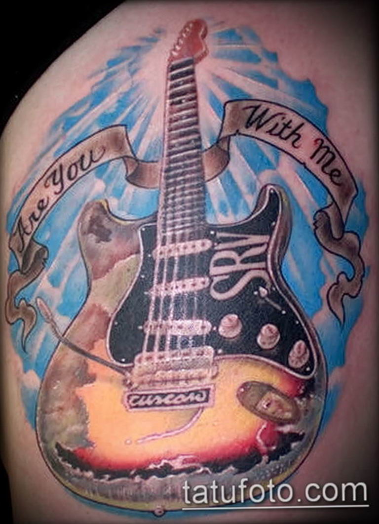 photo tattoo guitar 25.01.2019 №216 - drawing tattoo with a guitar - tattoovalue.net