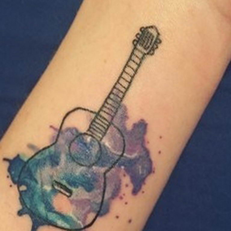 photo tattoo guitar 25.01.2019 №221 - drawing tattoo with a guitar - tattoovalue.net