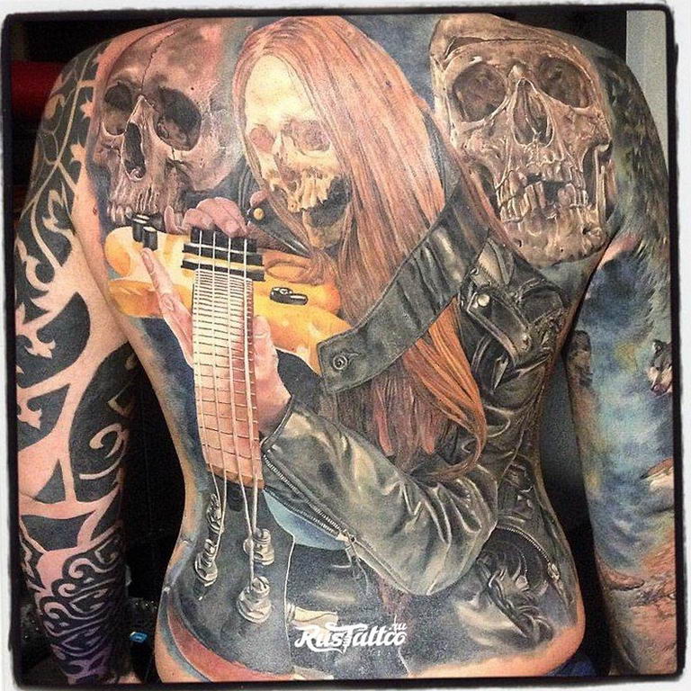 photo tattoo guitar 25.01.2019 №228 - drawing tattoo with a guitar - tattoovalue.net