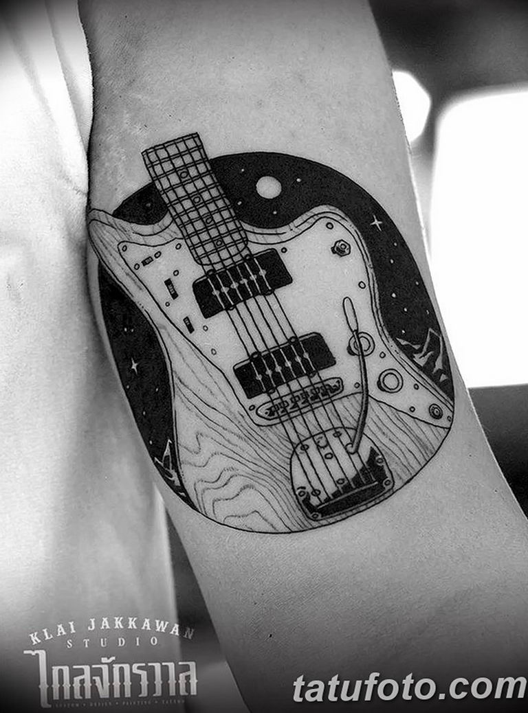 photo tattoo guitar 25.01.2019 №232 - drawing tattoo with a guitar - tattoovalue.net