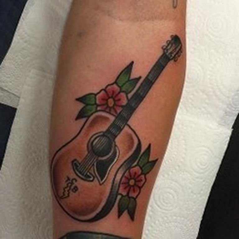 photo tattoo guitar 25.01.2019 №234 - drawing tattoo with a guitar - tattoovalue.net