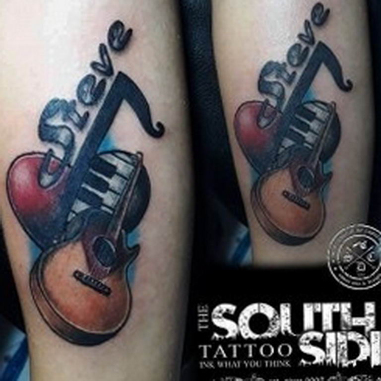 photo tattoo guitar 25.01.2019 №246 - drawing tattoo with a guitar - tattoovalue.net