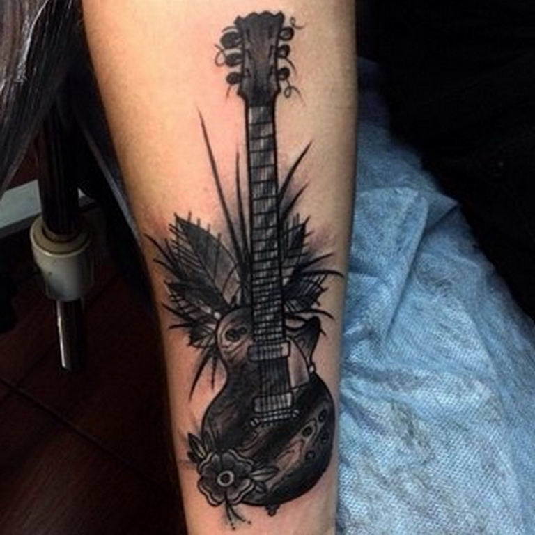 photo tattoo guitar 25.01.2019 №251 - drawing tattoo with a guitar - tattoovalue.net