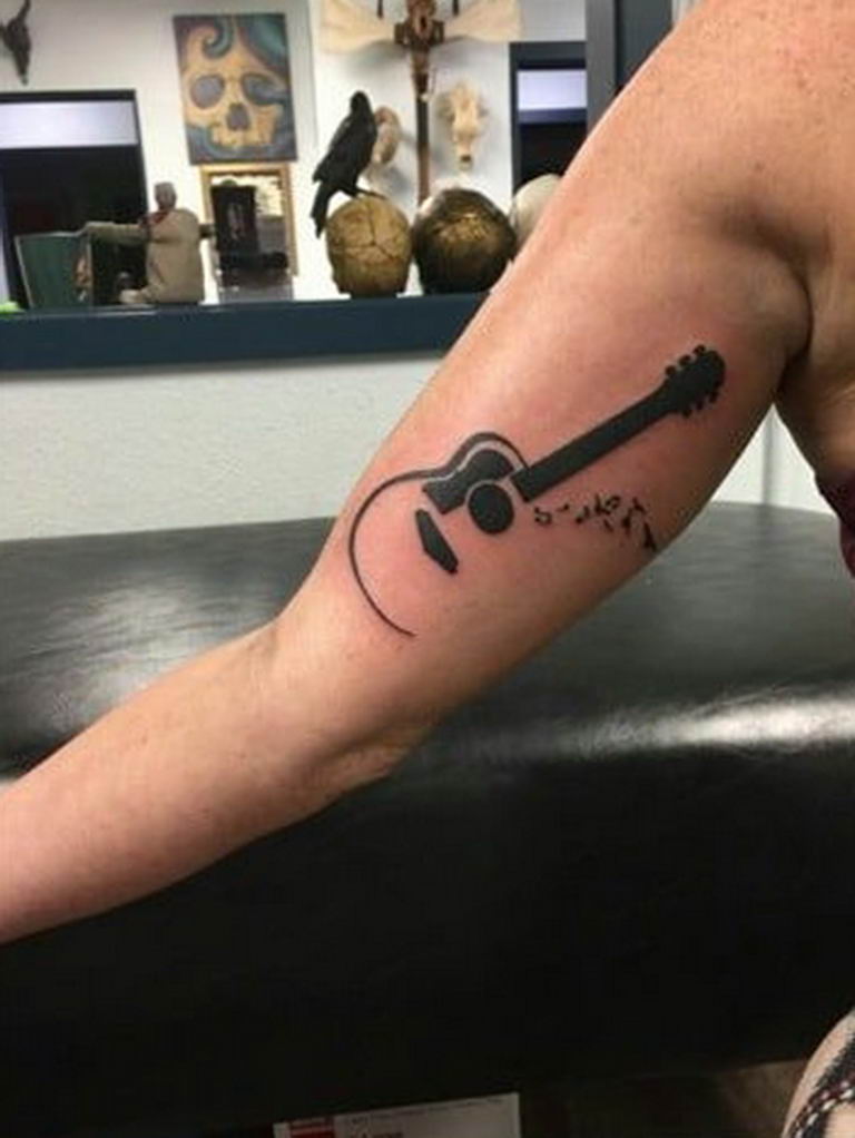 photo tattoo guitar 25.01.2019 №279 - drawing tattoo with a guitar - tattoovalue.net