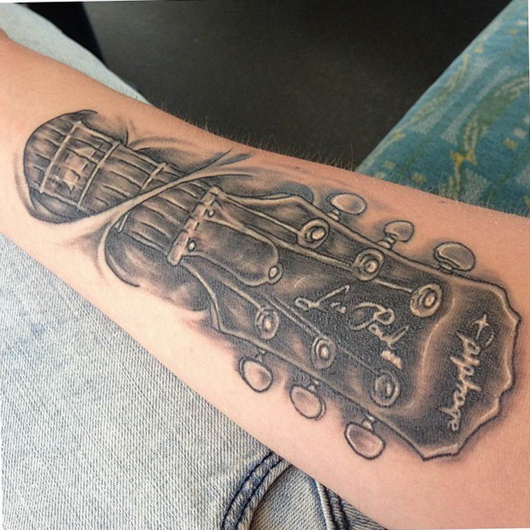 photo tattoo guitar 25.01.2019 №291 - drawing tattoo with a guitar - tattoovalue.net