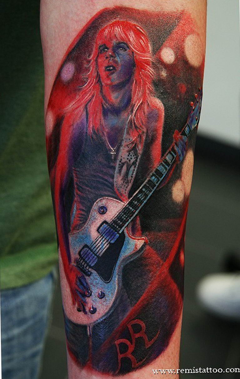 photo tattoo guitar 25.01.2019 №293 - drawing tattoo with a guitar - tattoovalue.net