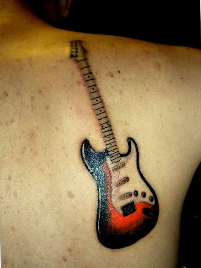 photo tattoo guitar 25.01.2019 №296 - drawing tattoo with a guitar - tattoovalue.net