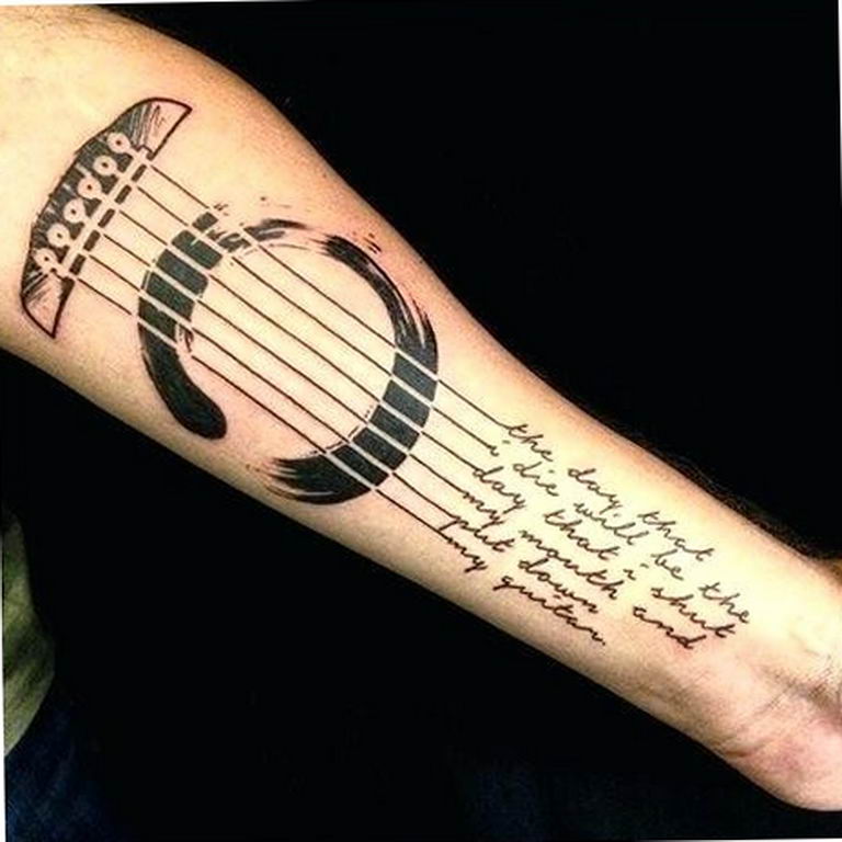 photo tattoo guitar 25.01.2019 №303 - drawing tattoo with a guitar - tattoovalue.net