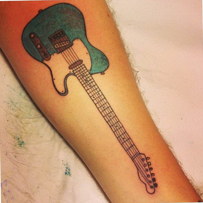 photo tattoo guitar 25.01.2019 №305 - drawing tattoo with a guitar - tattoovalue.net