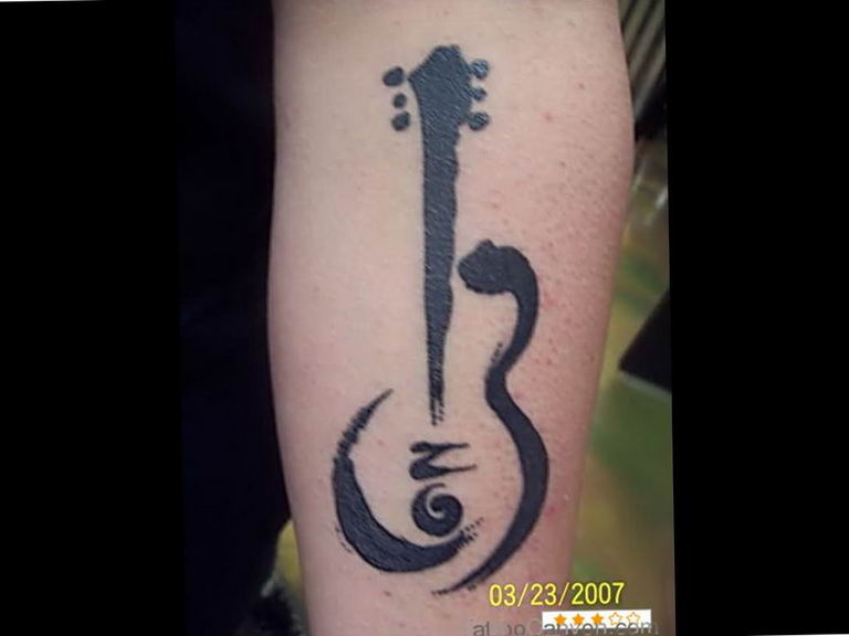 photo tattoo guitar 25.01.2019 №330 - drawing tattoo with a guitar - tattoovalue.net