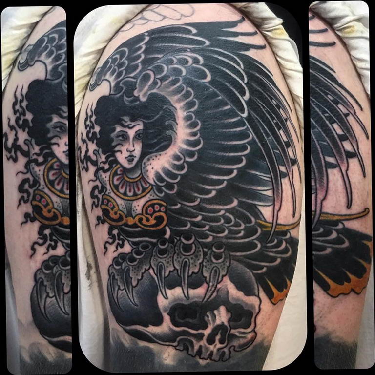 The meaning of the tattoo Harpy history, facts, photo examples, sketches