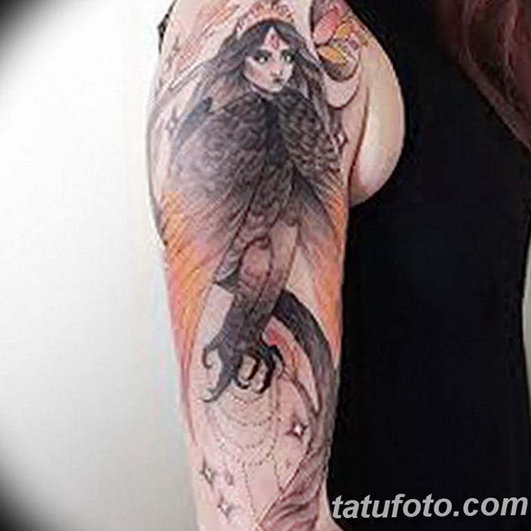 photo tattoo harpy 25.01.2019 №031 - example of drawing harpy tattoo - tattoovalue.net