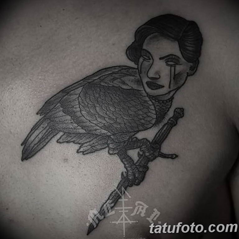photo tattoo harpy 25.01.2019 №051 - example of drawing harpy tattoo - tattoovalue.net