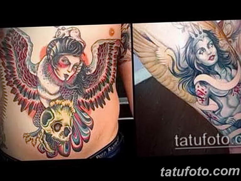 photo tattoo harpy 25.01.2019 №087 - example of drawing harpy tattoo - tattoovalue.net