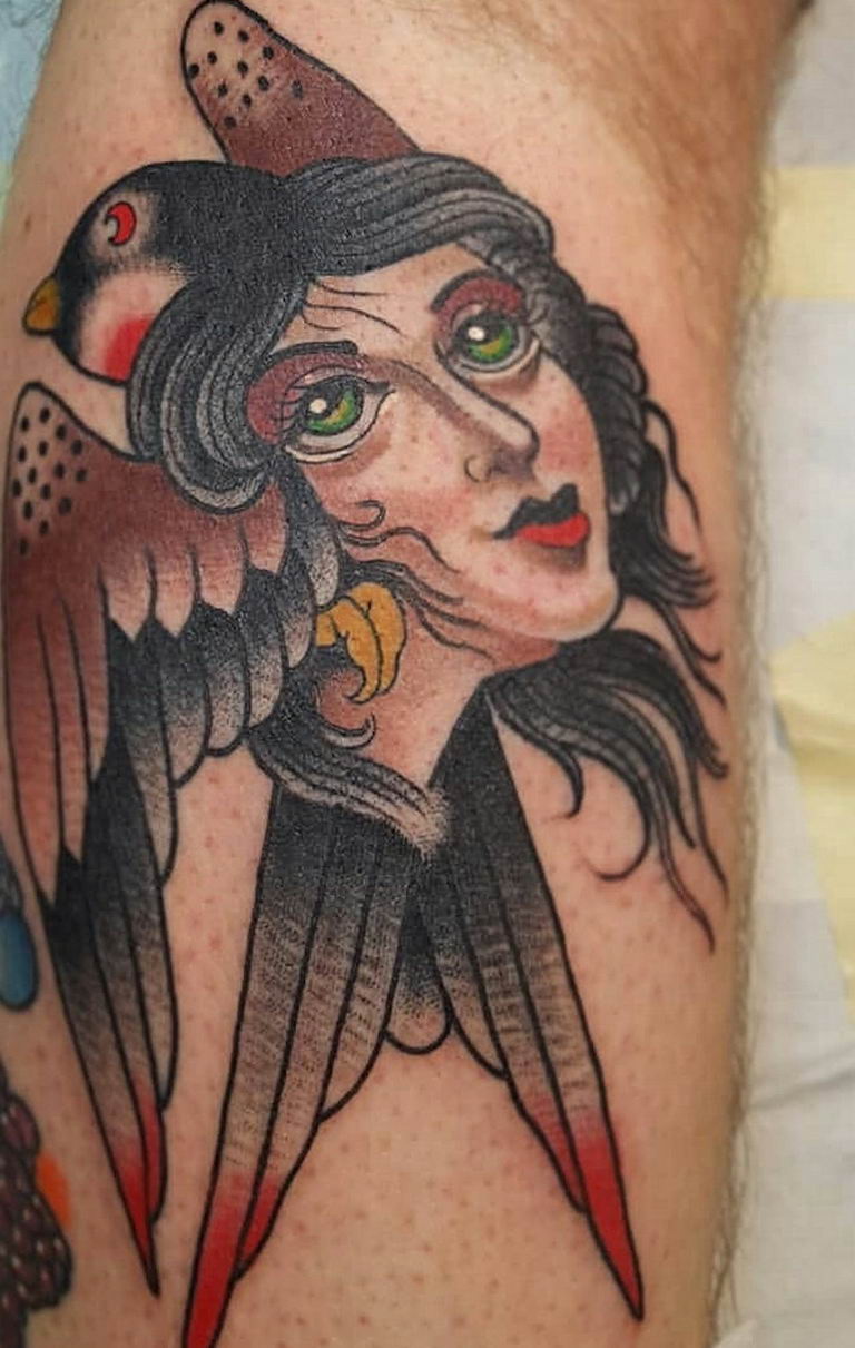 photo tattoo harpy 25.01.2019 №093 - example of drawing harpy tattoo - tattoovalue.net