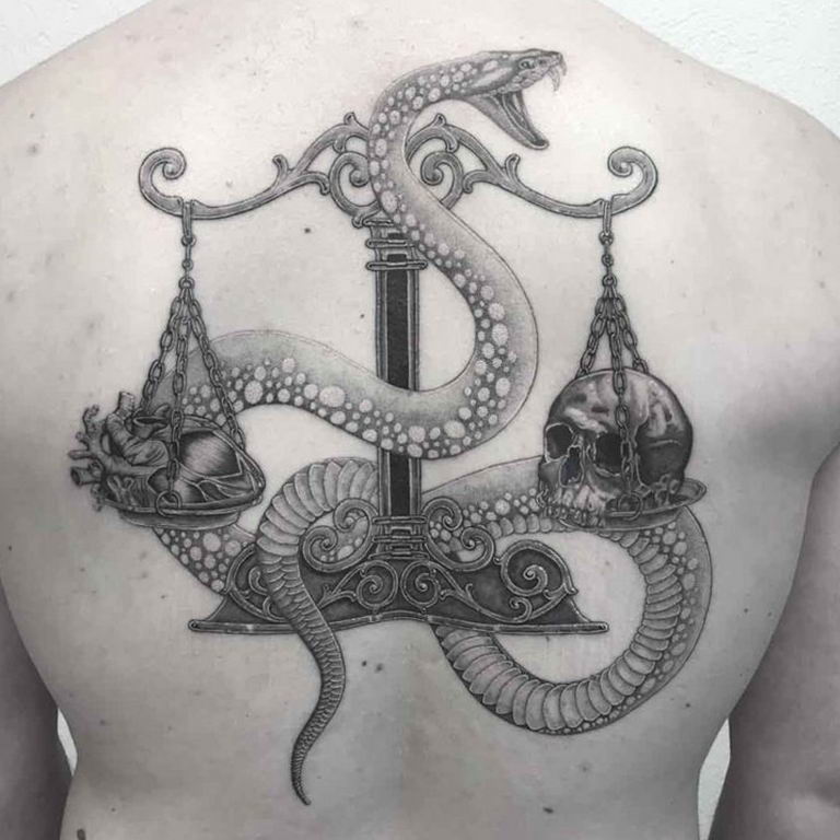 photo tattoo scales 26.01.2019 №005 - an example of a tattoo for scales - tattoovalue.net