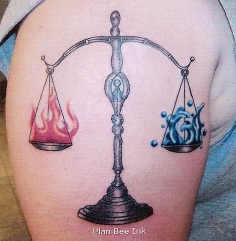 photo tattoo scales 26.01.2019 №113 - an example of a tattoo for scales - tattoovalue.net