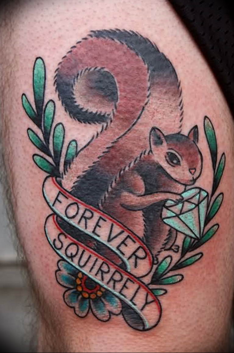 Photo tattoo Squirrel 04.02.2019 № 006 - idea for a squirrel tattoo - tatto...