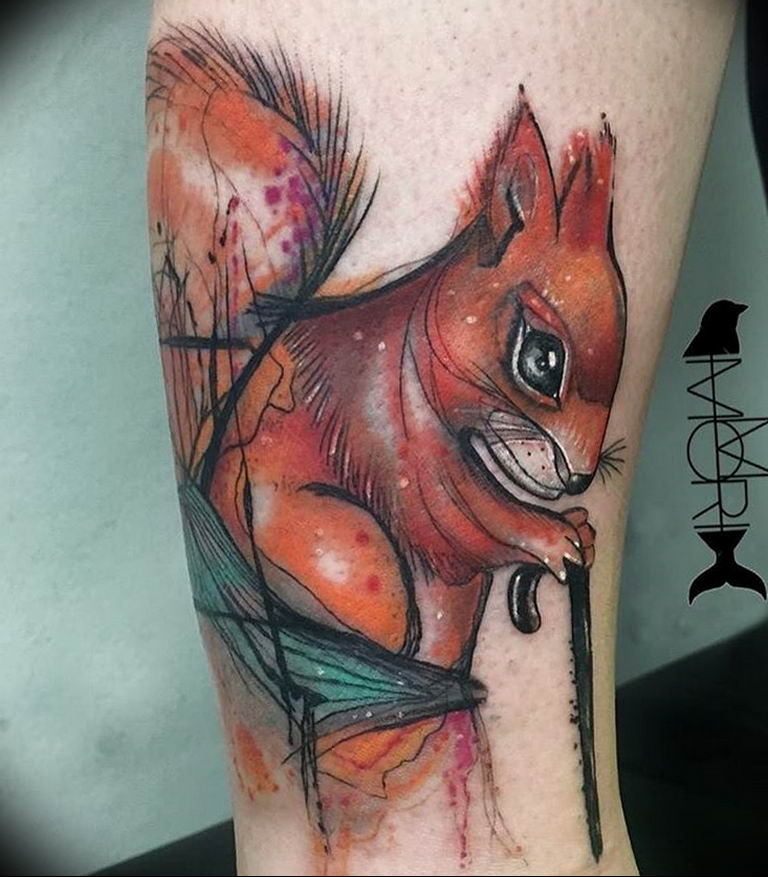 Photo tattoo Squirrel 04.02.2019 № 025 - idea for a squirrel tattoo - tatto...