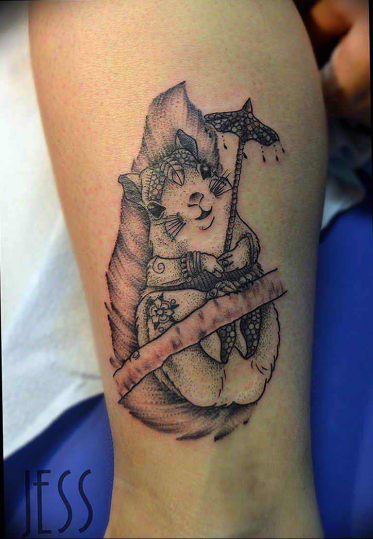 Photo tattoo Squirrel 04.02.2019 № 058 - idea for a squirrel tattoo - tatto...