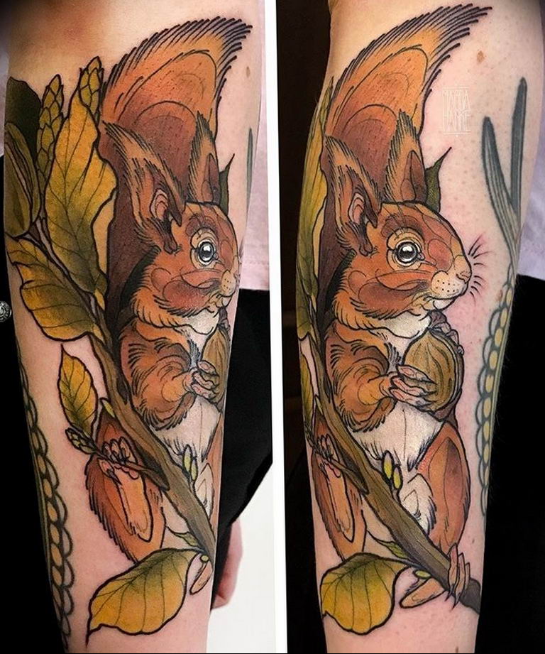Sasha Mezoghlian on Instagram Squirrel cuteness goodlucktattoo  Squirrel  tattoo Badass tattoos Tattoos