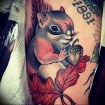 Photo tattoo Squirrel 04.02.2019 №094 - idea for a squirrel tattoo - tattoovalue.net