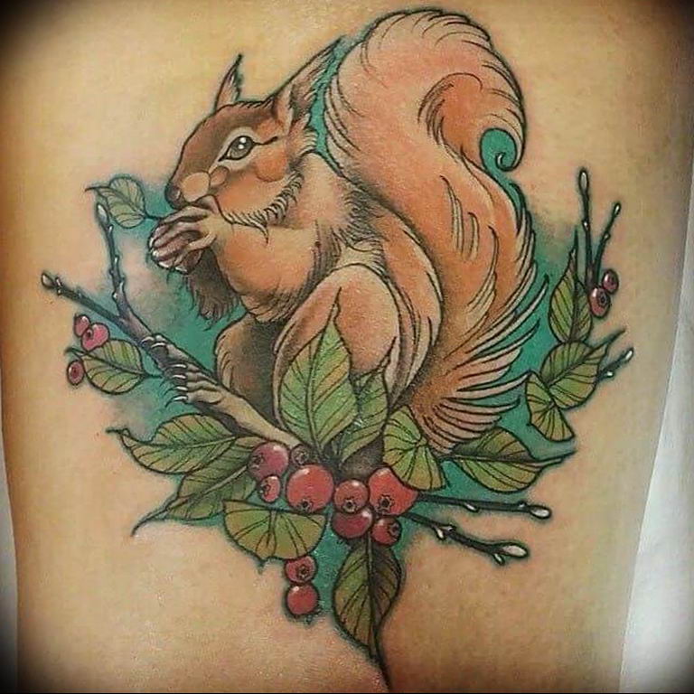 Photo tattoo Squirrel 04.02.2019 № 174 - idea for a squirrel tattoo - tatto...
