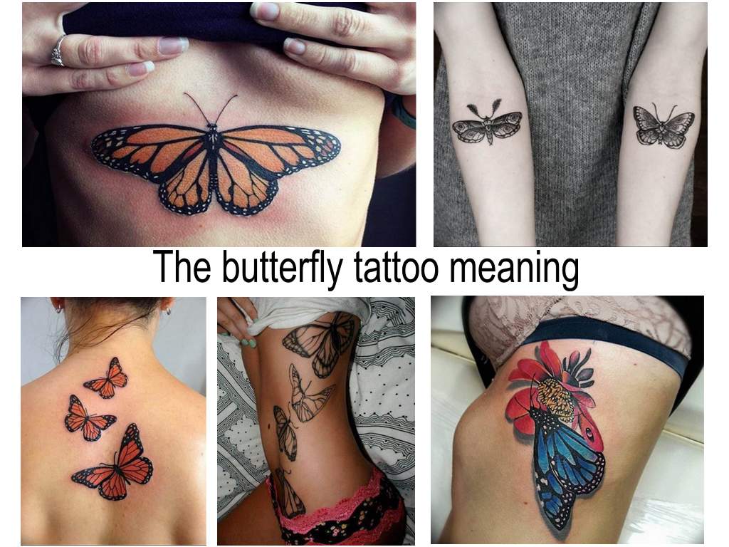 The butterfly tattoo meaning: history, photo examples and sketches