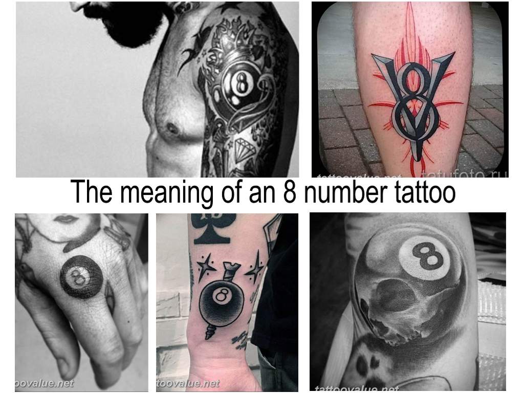 The meaning of an 8 number tattoo - information about the features of the picture and photo examples