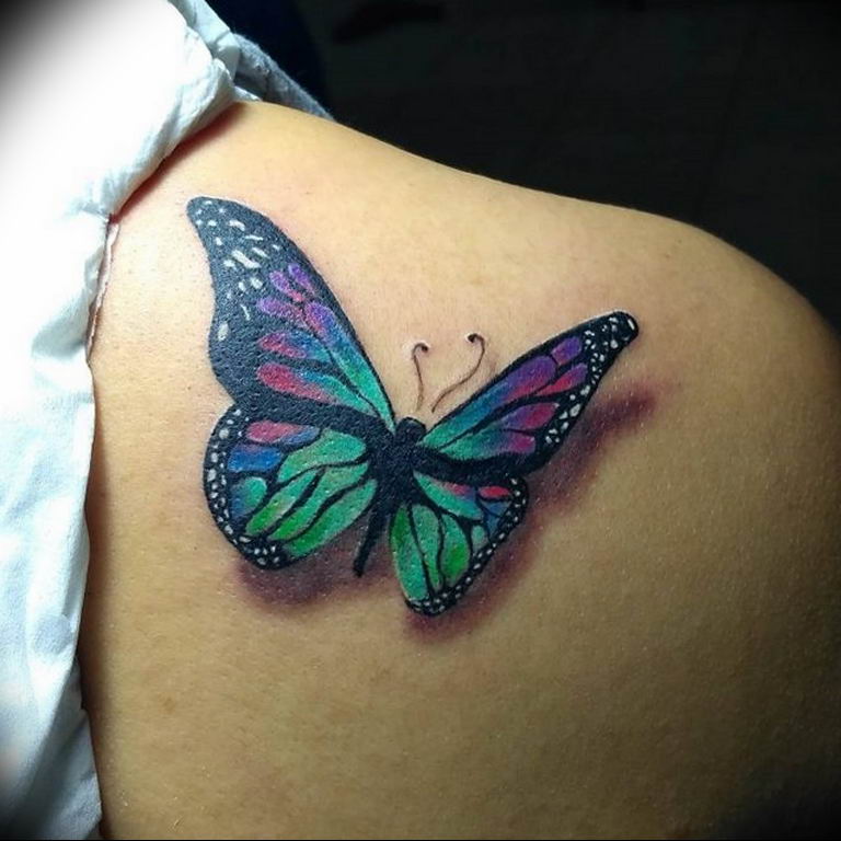 butterfly tattoo photo 04.02.2019 №020 - tattoo idea with a butterfly - tattoovalue.net