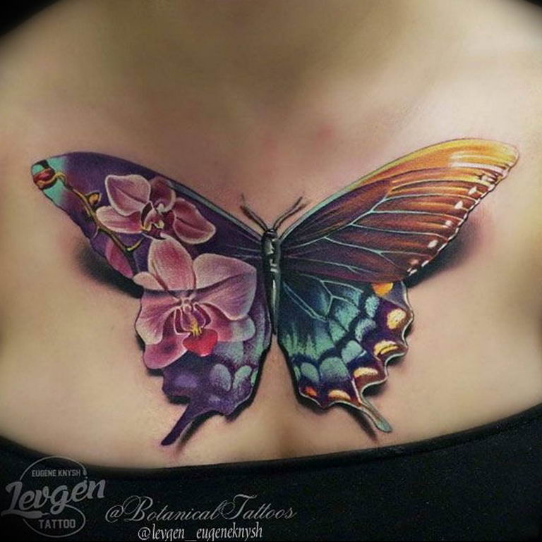 butterfly tattoo photo 04.02.2019 №035 - tattoo idea with a butterfly - tattoovalue.net