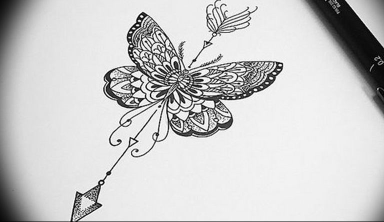 butterfly tattoo photo 04.02.2019 №072 - tattoo idea with a butterfly - tattoovalue.net