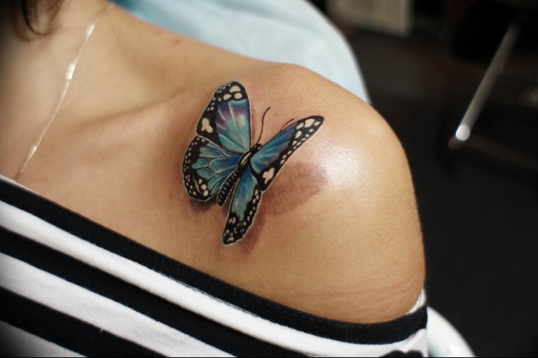 butterfly tattoo photo 04.02.2019 №187 - tattoo idea with a butterfly - tattoovalue.net