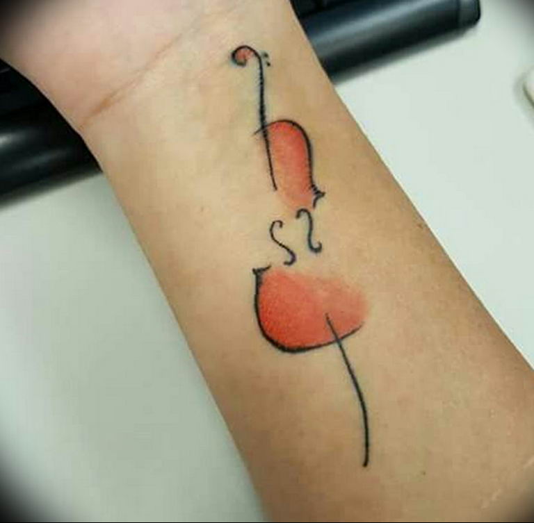 photo tattoo cello 19.02.2019 №012 - cello tattoo design idea - tattoovalue.net