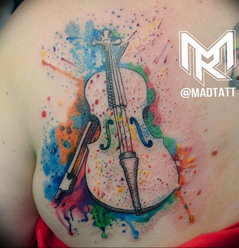 photo tattoo cello 19.02.2019 №015 - cello tattoo design idea - tattoovalue.net