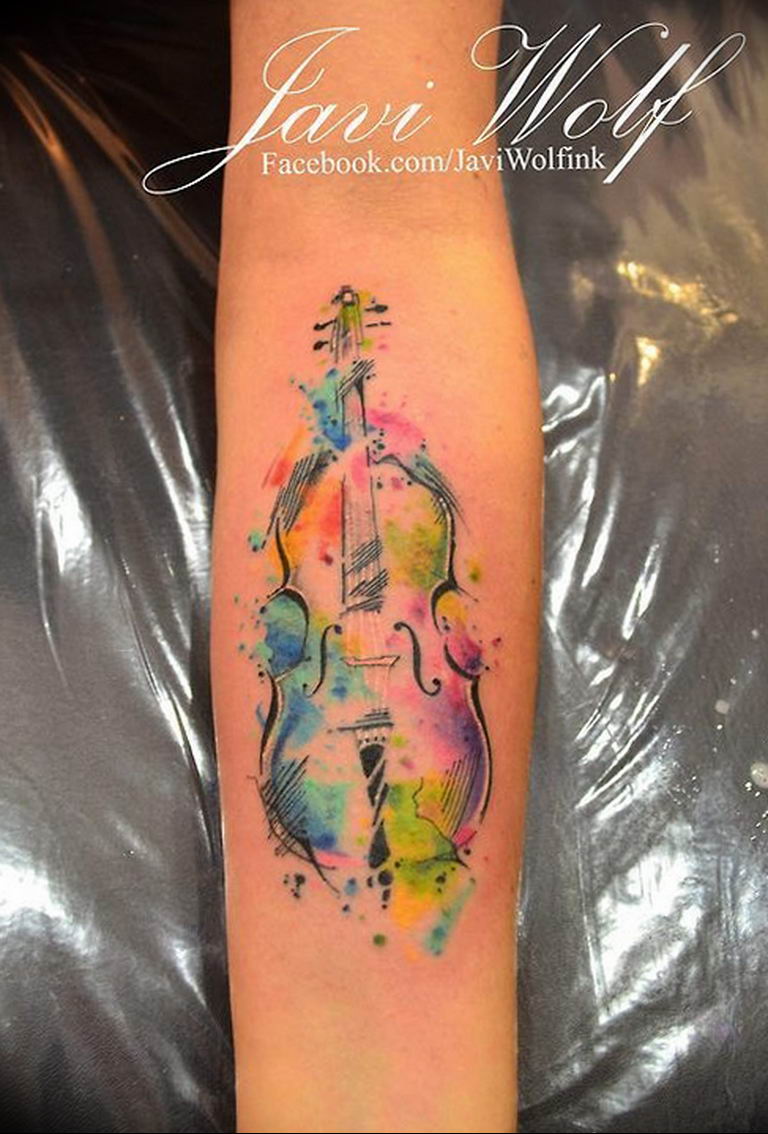 photo tattoo cello 19.02.2019 №088 - cello tattoo design idea - tattoovalue.net