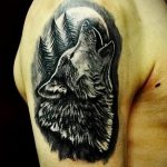 photo tattoo howling wolf 18.02.2019 №091 - wolf tattoo idea howling at moon - tattoovalue.net