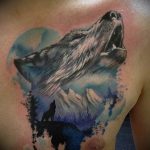 photo tattoo howling wolf 18.02.2019 №093 - wolf tattoo idea howling at moon - tattoovalue.net