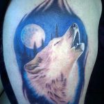 photo tattoo howling wolf 18.02.2019 №097 - wolf tattoo idea howling at moon - tattoovalue.net
