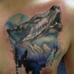photo tattoo howling wolf 18.02.2019 №005 - wolf tattoo idea howling at moon - tattoovalue.net