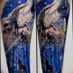 photo tattoo howling wolf 18.02.2019 №008 - wolf tattoo idea howling at moon - tattoovalue.net